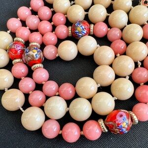 Vintage 1950s | Rare Natural Agat & Jade | MuranoGlass | 14k Gold-Filled Clasp